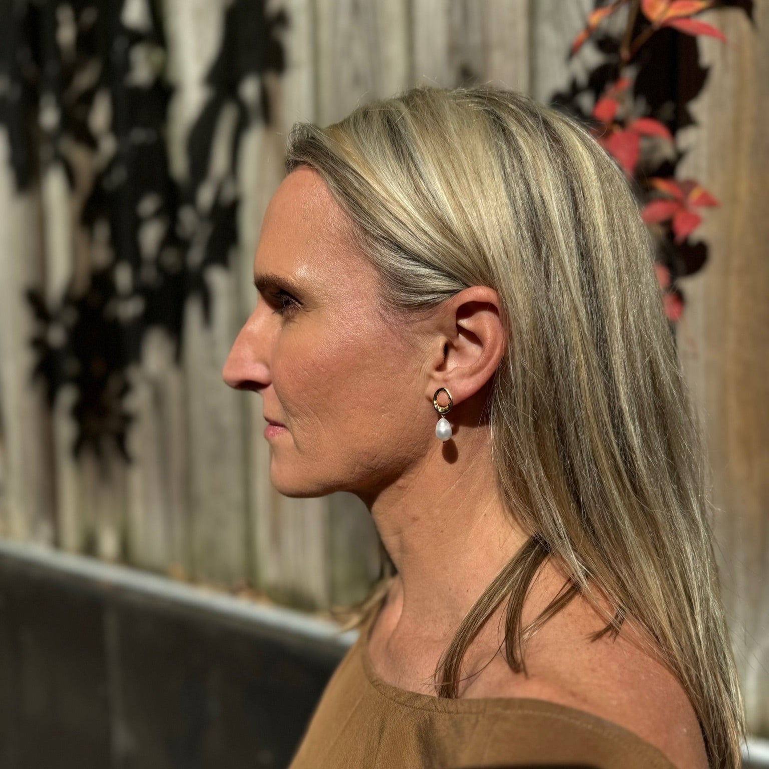 Organic Pearl Drop Earring