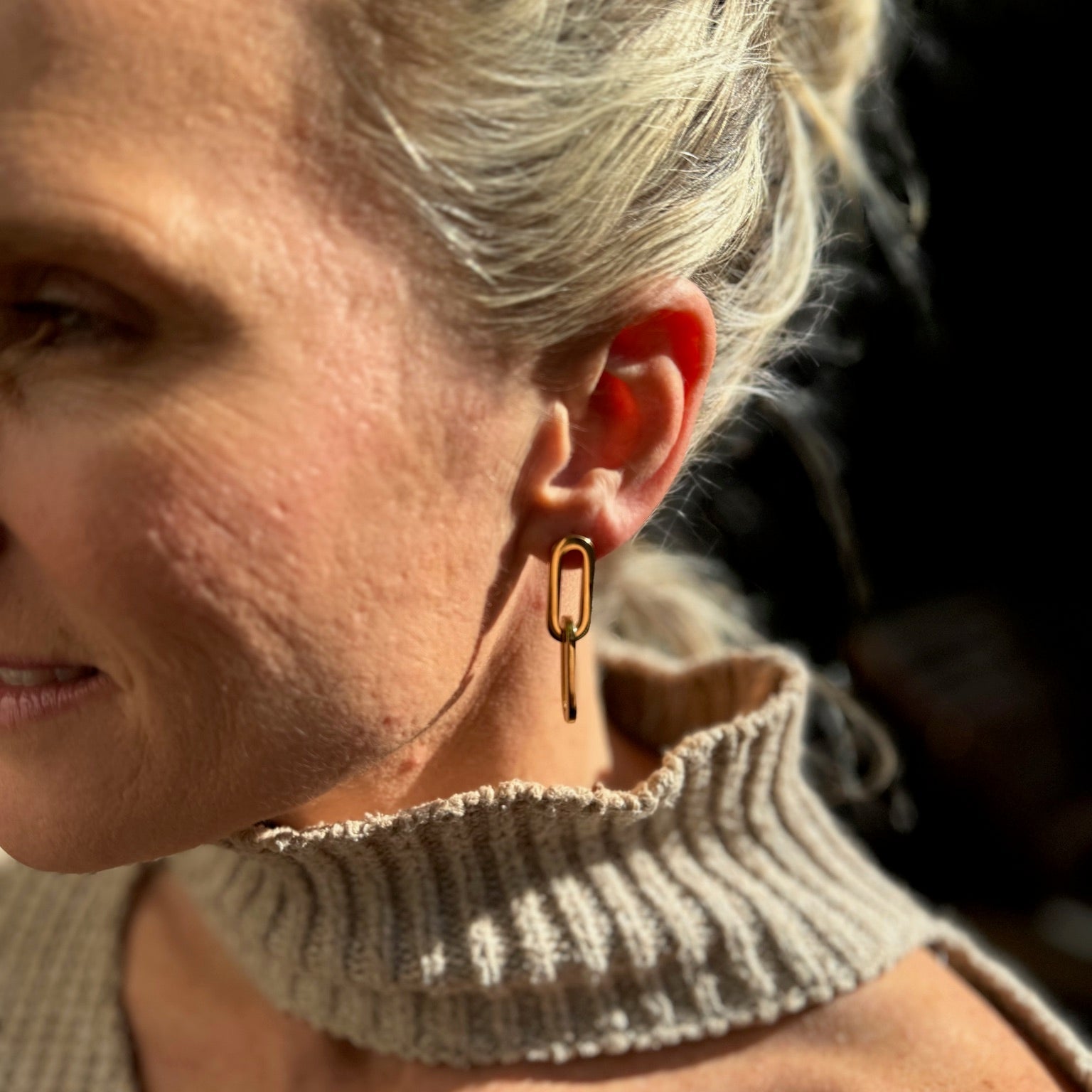 Double Rectangle Hoop Earrings