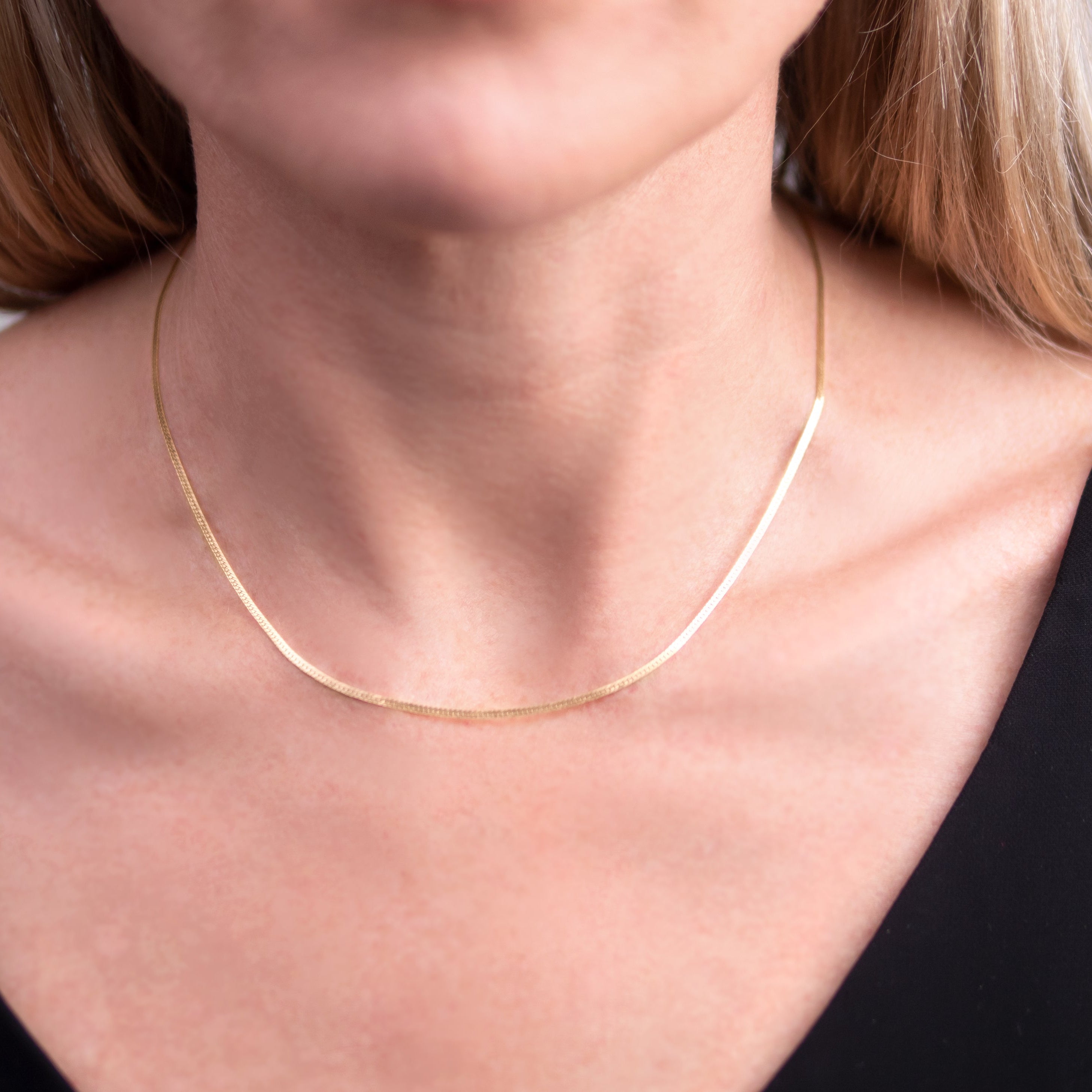 Super Fine Herringbone Necklace 16"