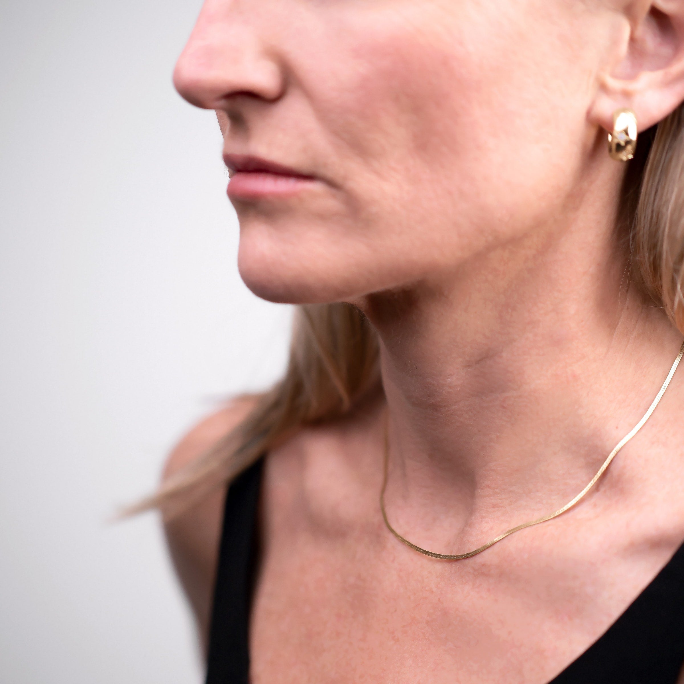 Super Fine Herringbone Necklace 16"