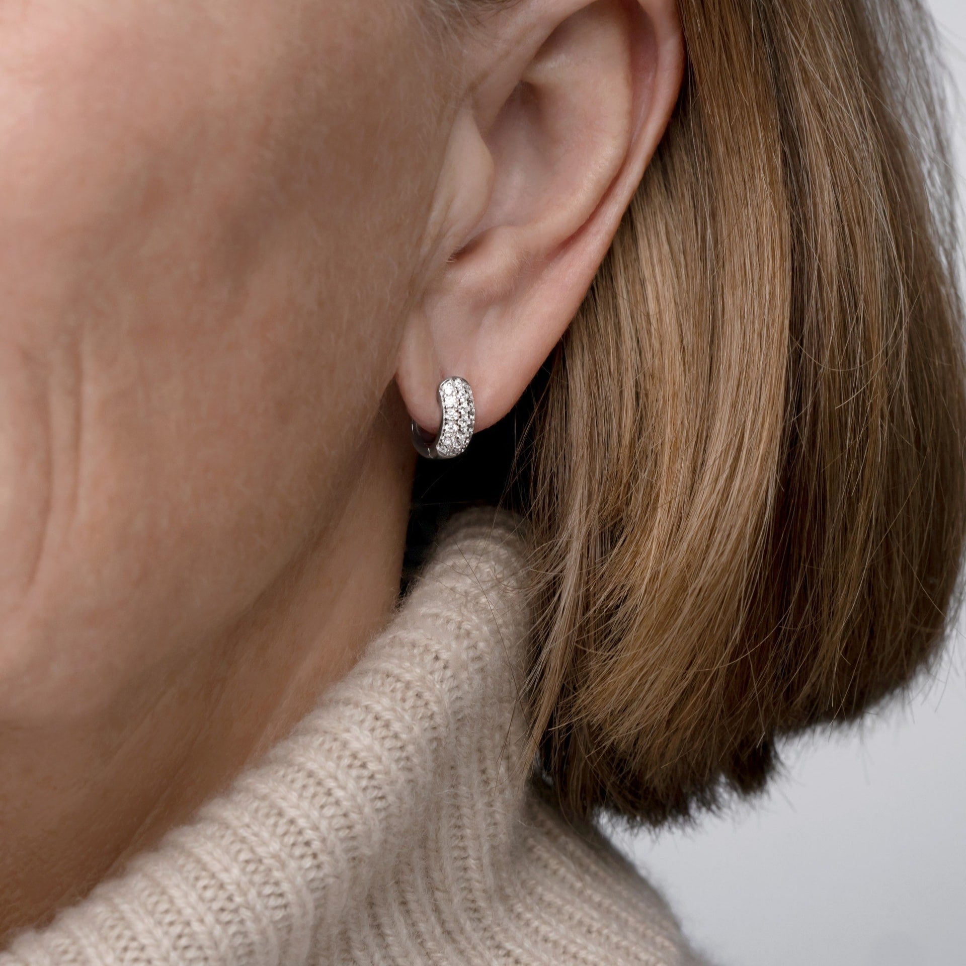 Triple Pave Hoop Earrings
