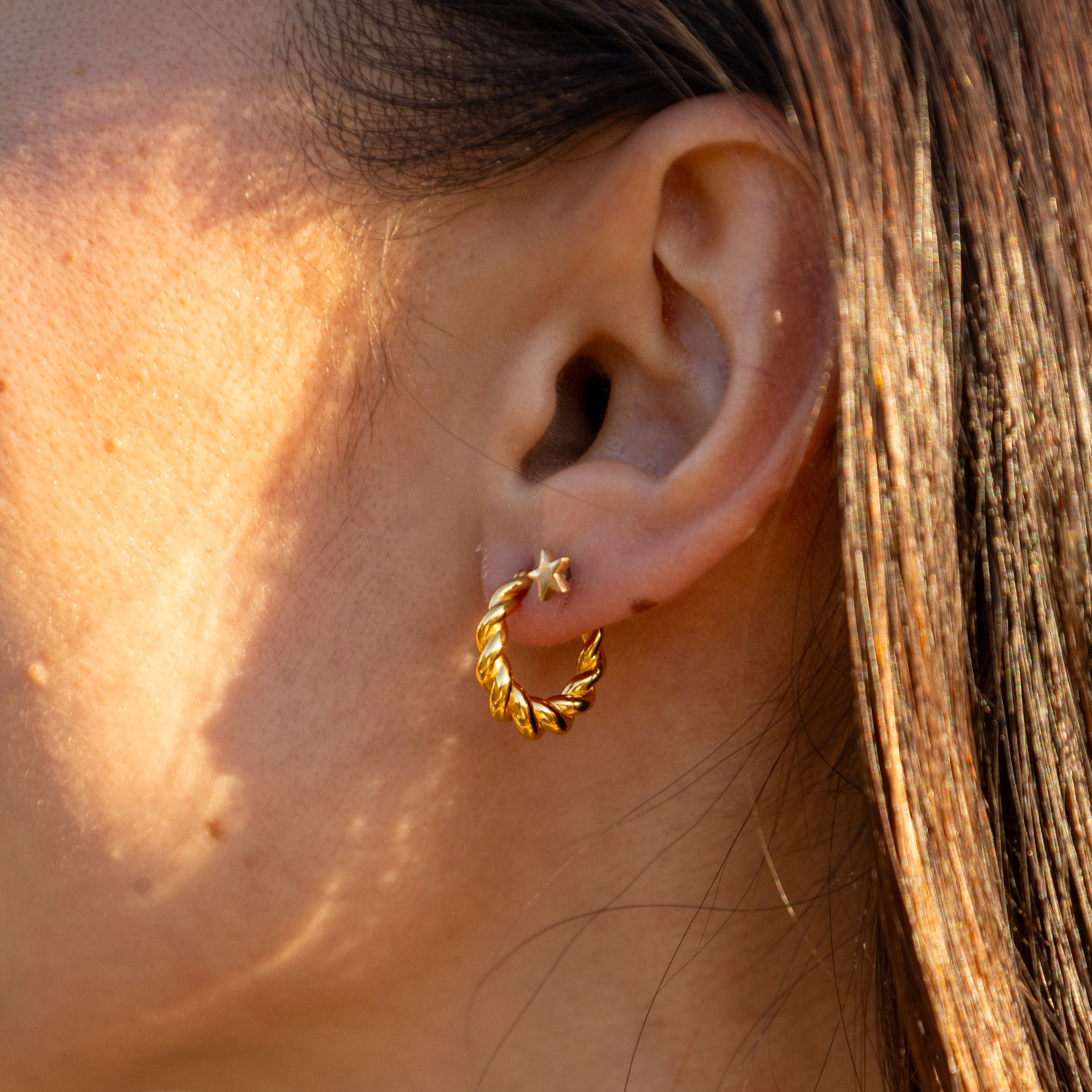 Croissant Twisted Hoop Earrings