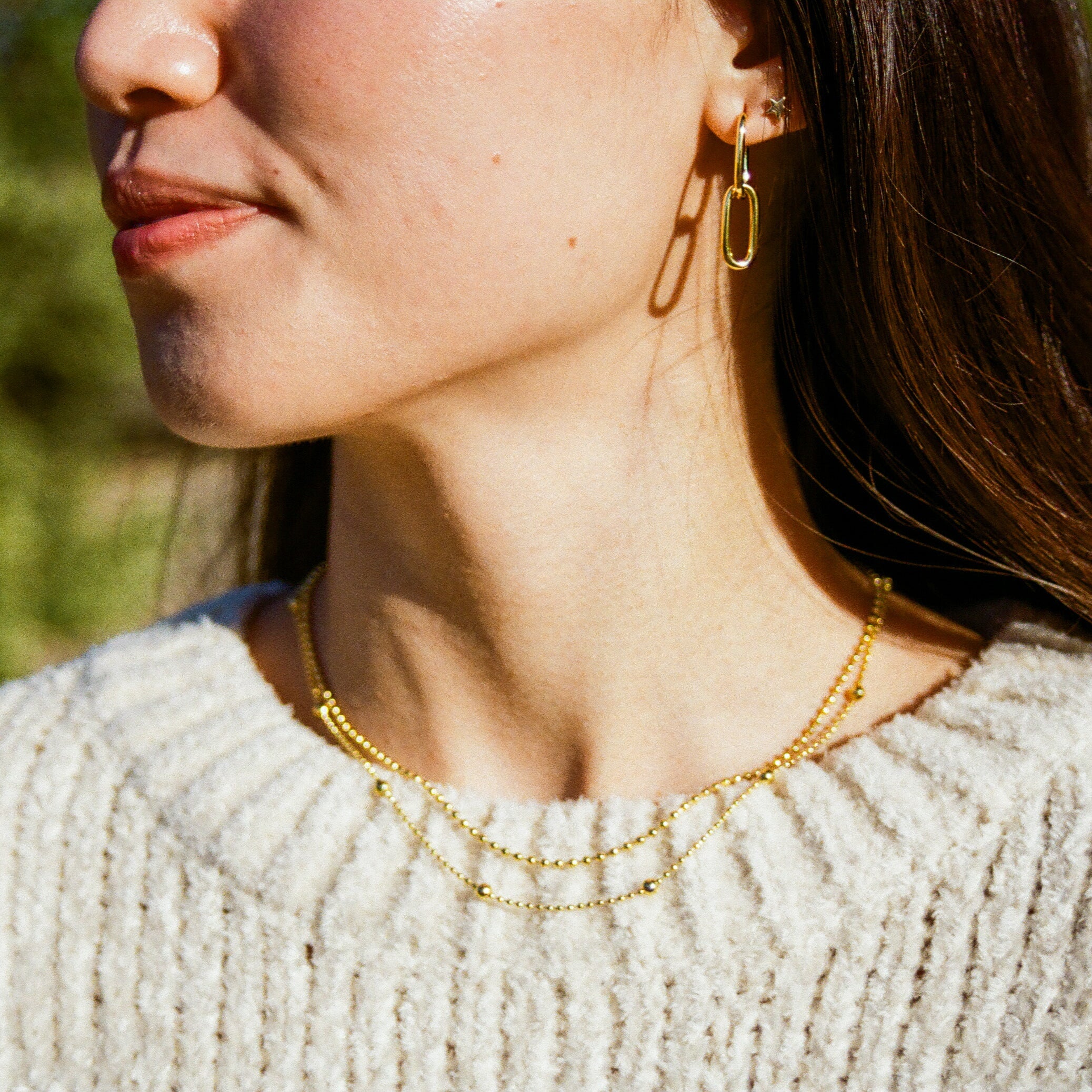 Double Rectangle Hoop Earrings
