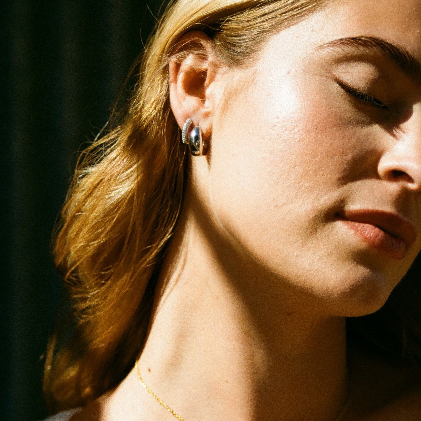 Pave Hoop Earrings