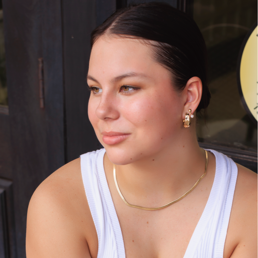 Mini Pearl Drop Shield Earrings