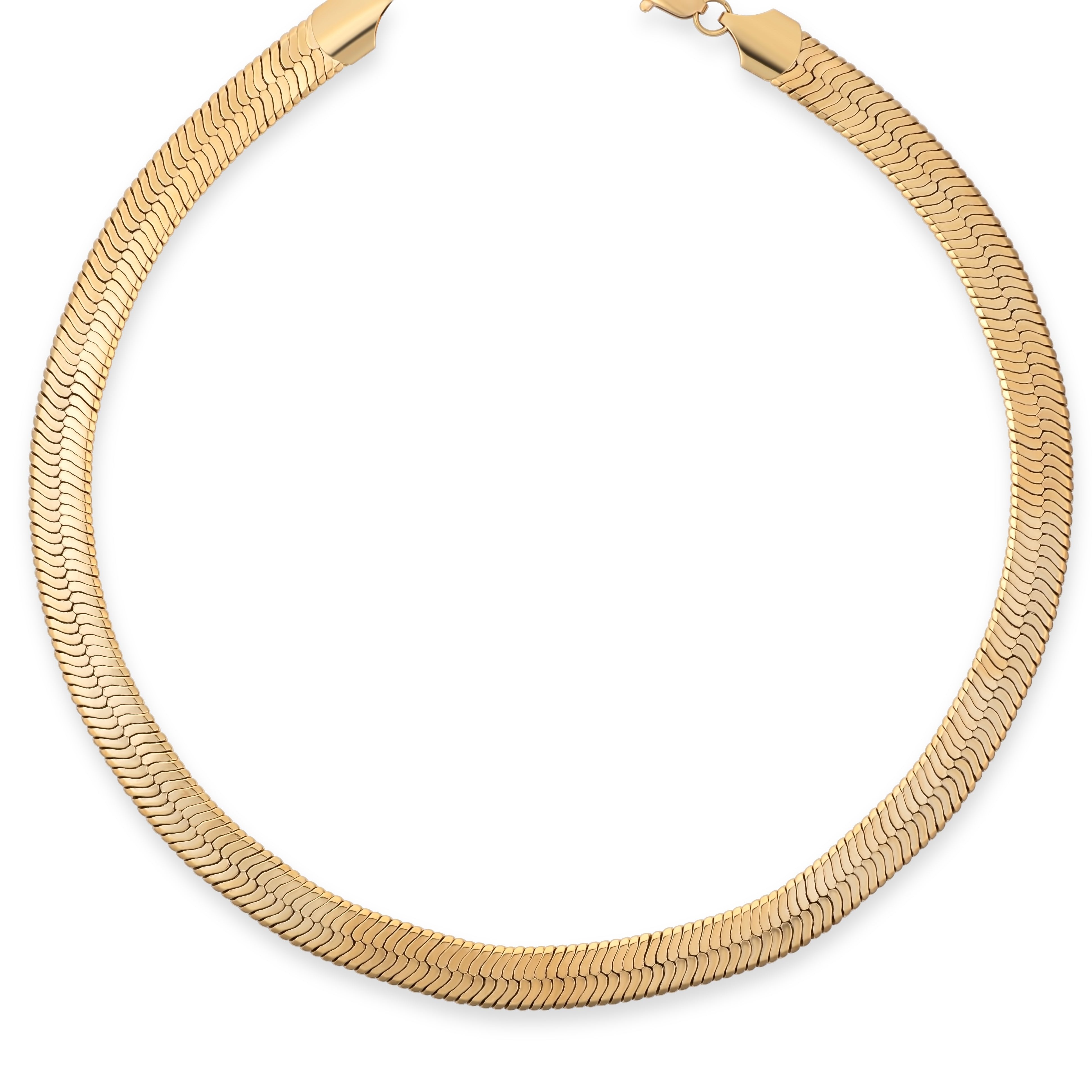 Cora Herringbone Chain Necklace 18", 10mm