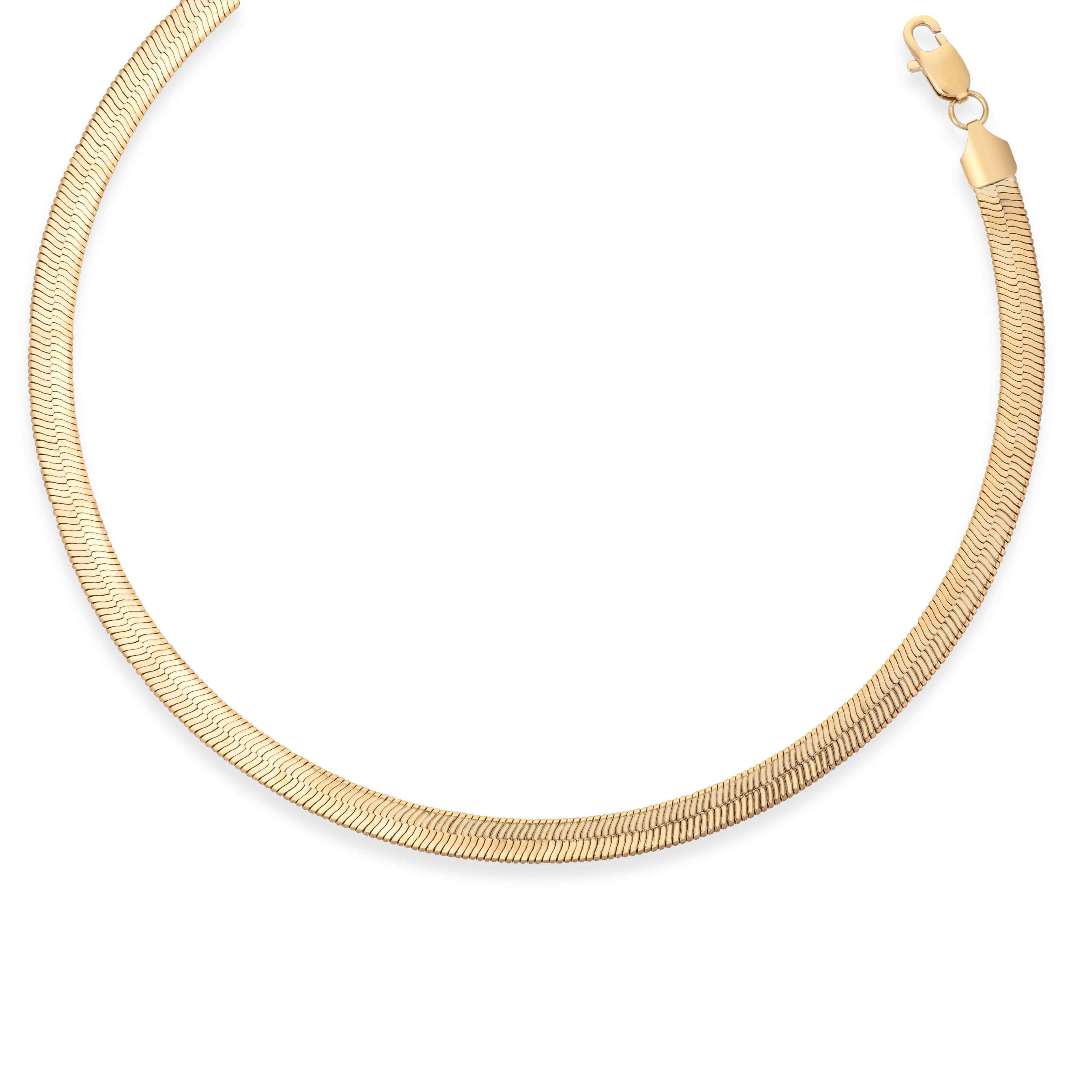 Cora Herringbone Chain Necklace 18", 8mm