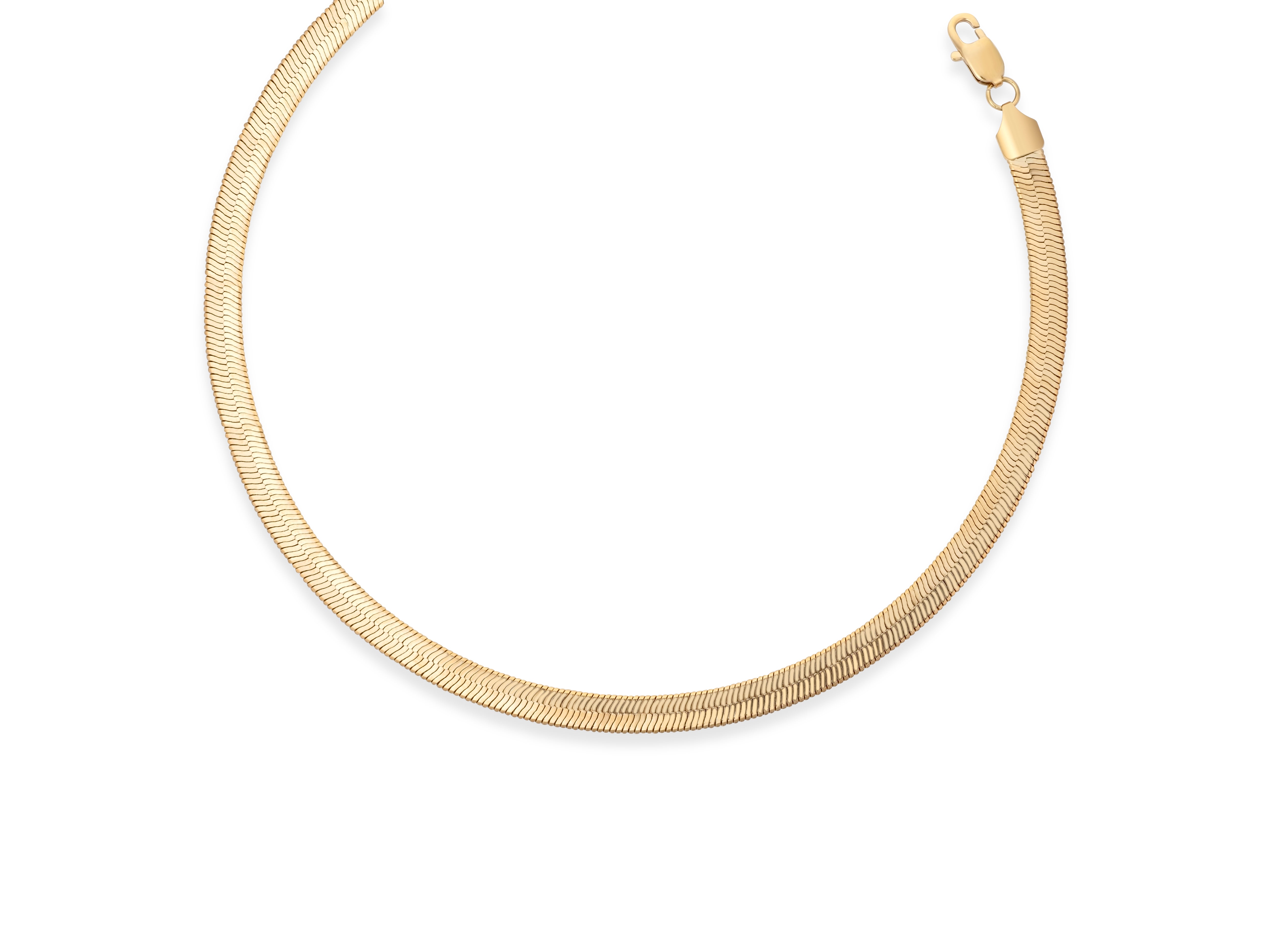 Cora Herringbone Chain Necklace, 8mm