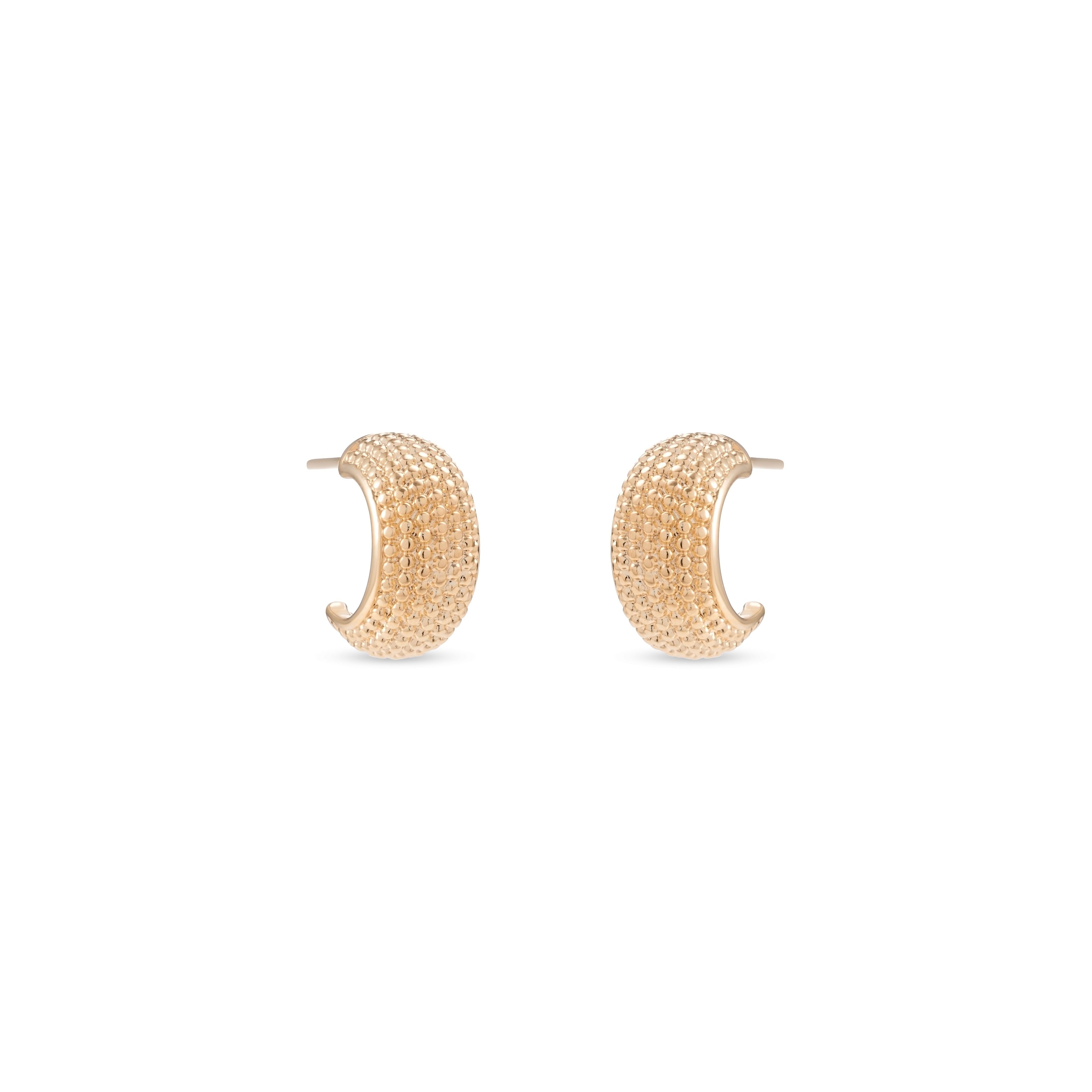 Cora Textured Gold Huggie Earrings