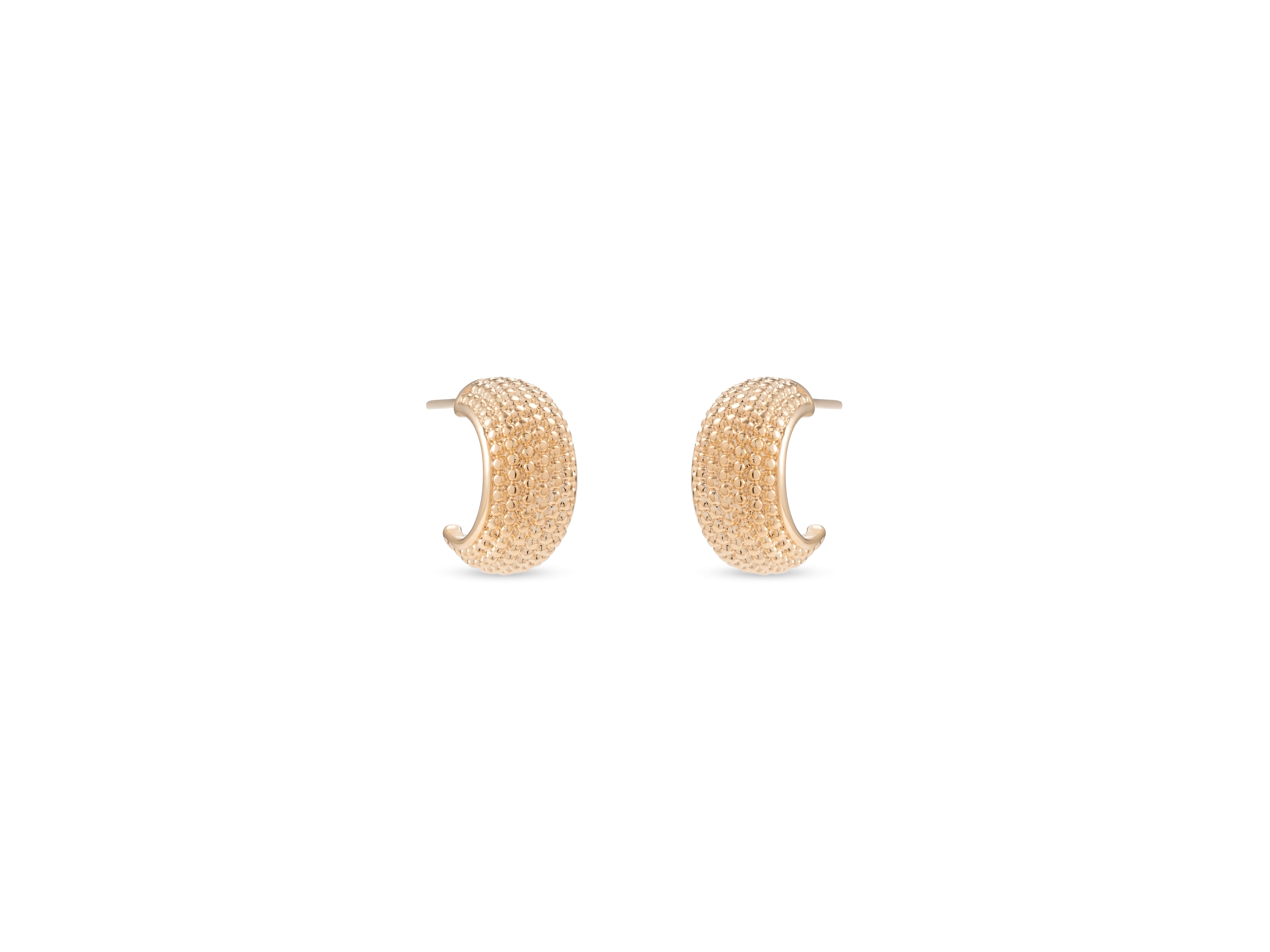 Cora Textured Gold Huggie Earrings
