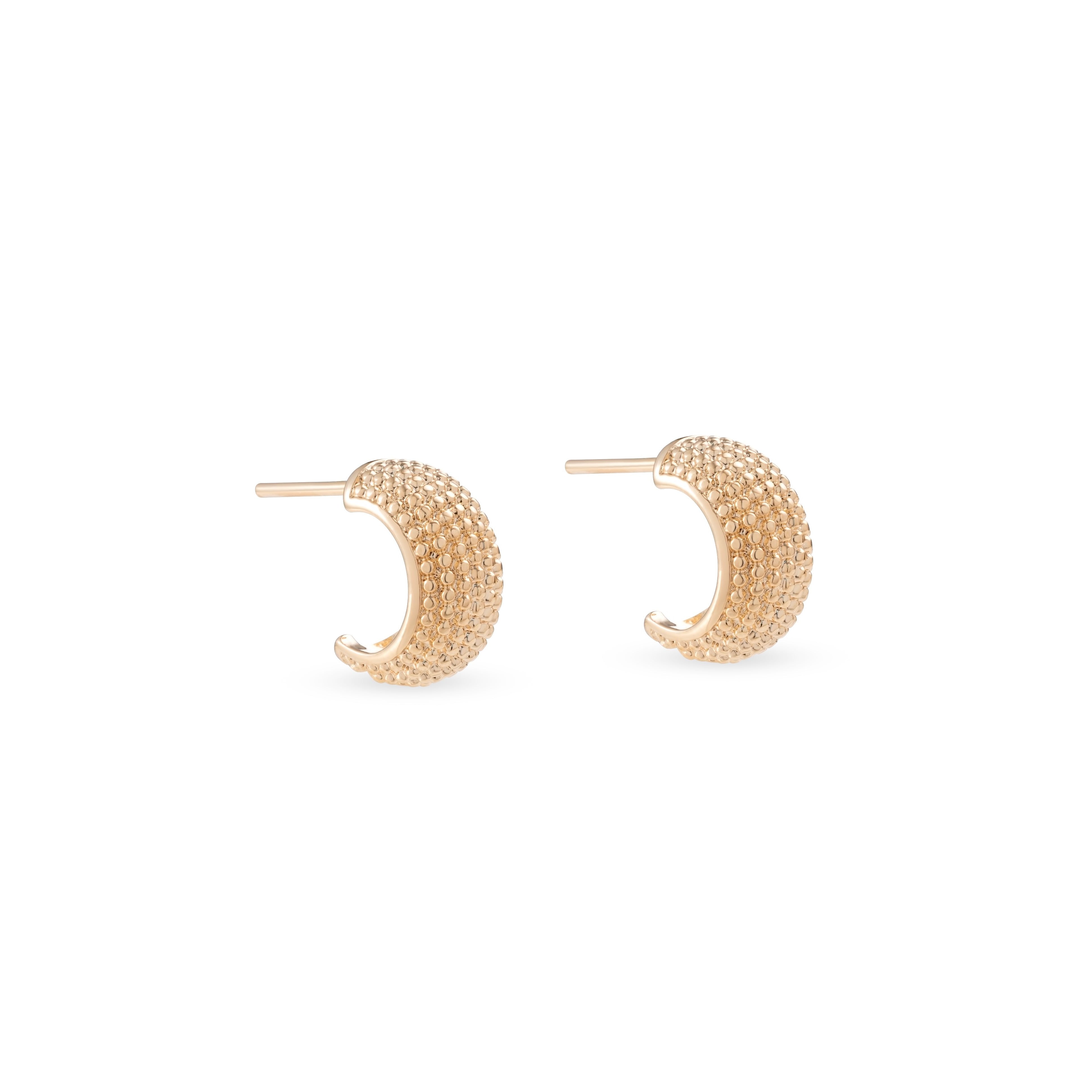 Cora Textured Gold Huggie Earrings