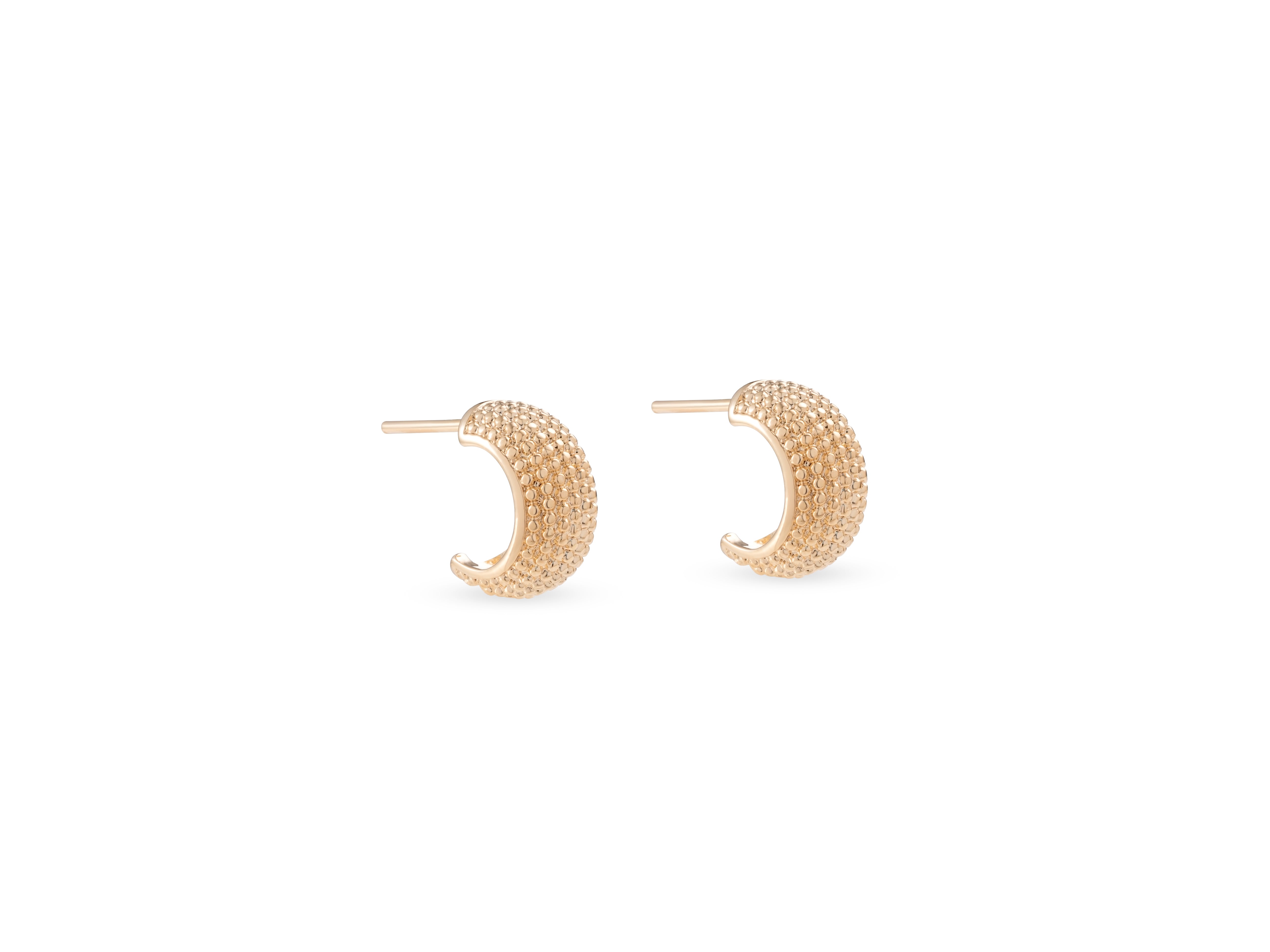 Cora Textured Gold Huggie Earrings