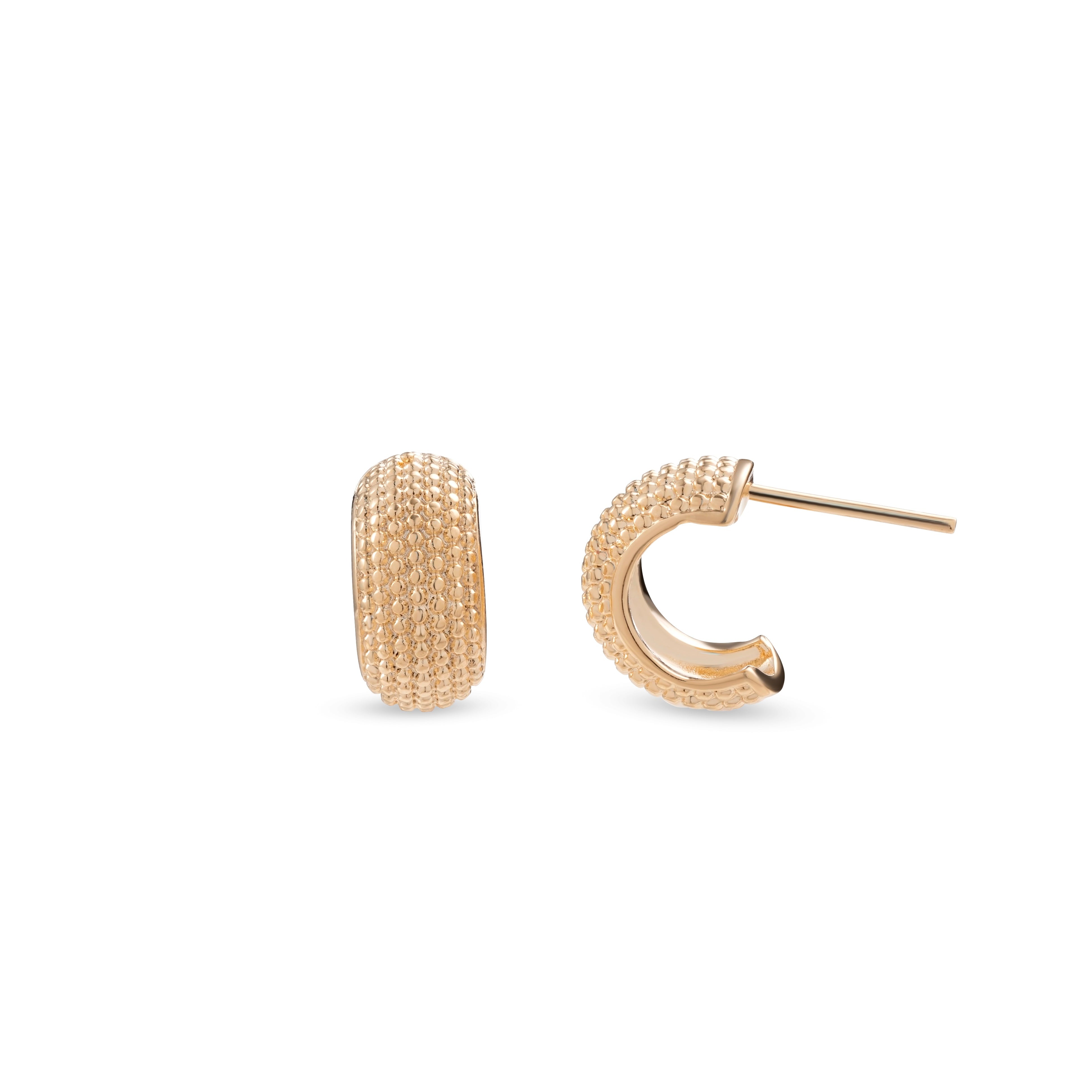 Cora Textured Gold Huggie Earrings