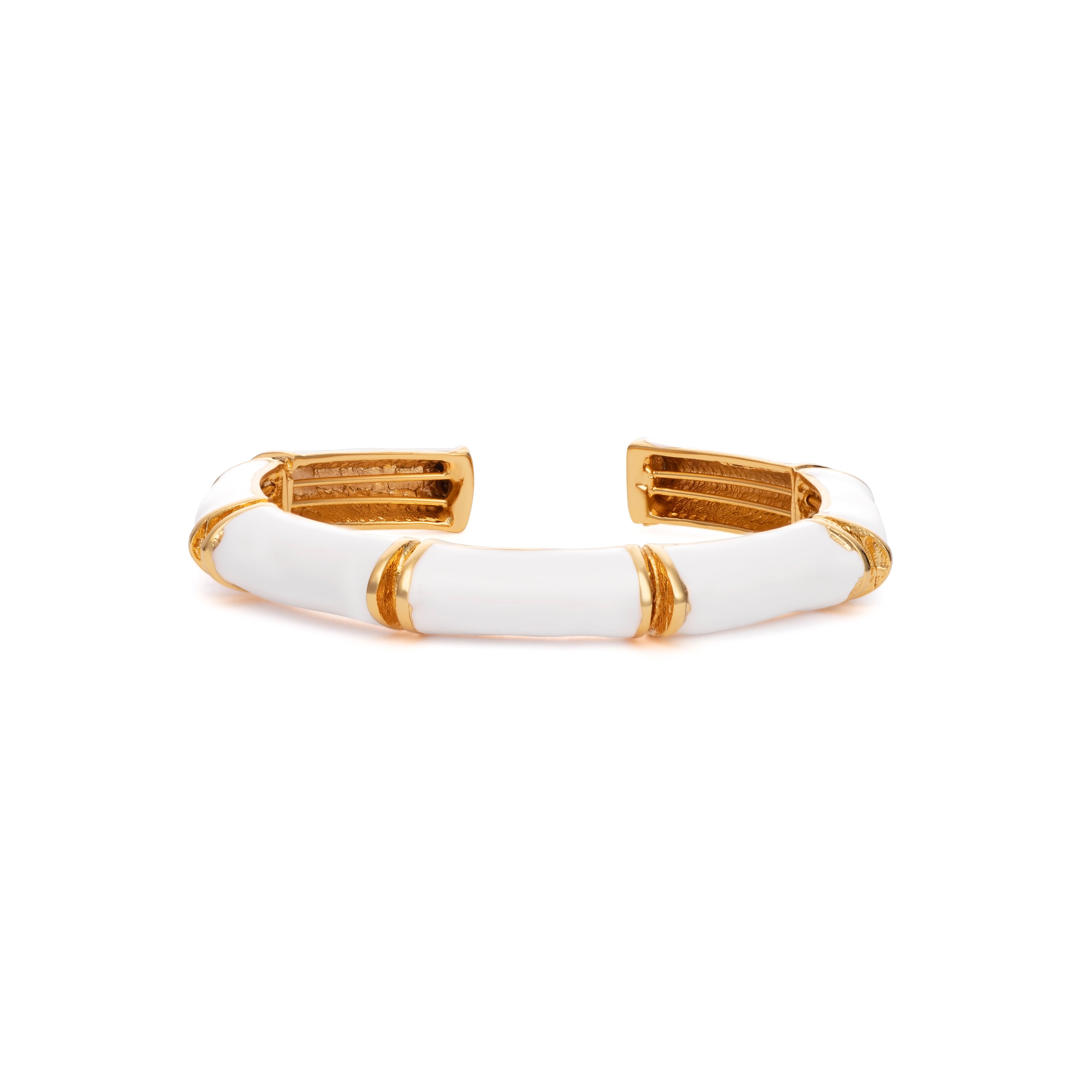 Bamboo Cuff, Gold & Gold and White