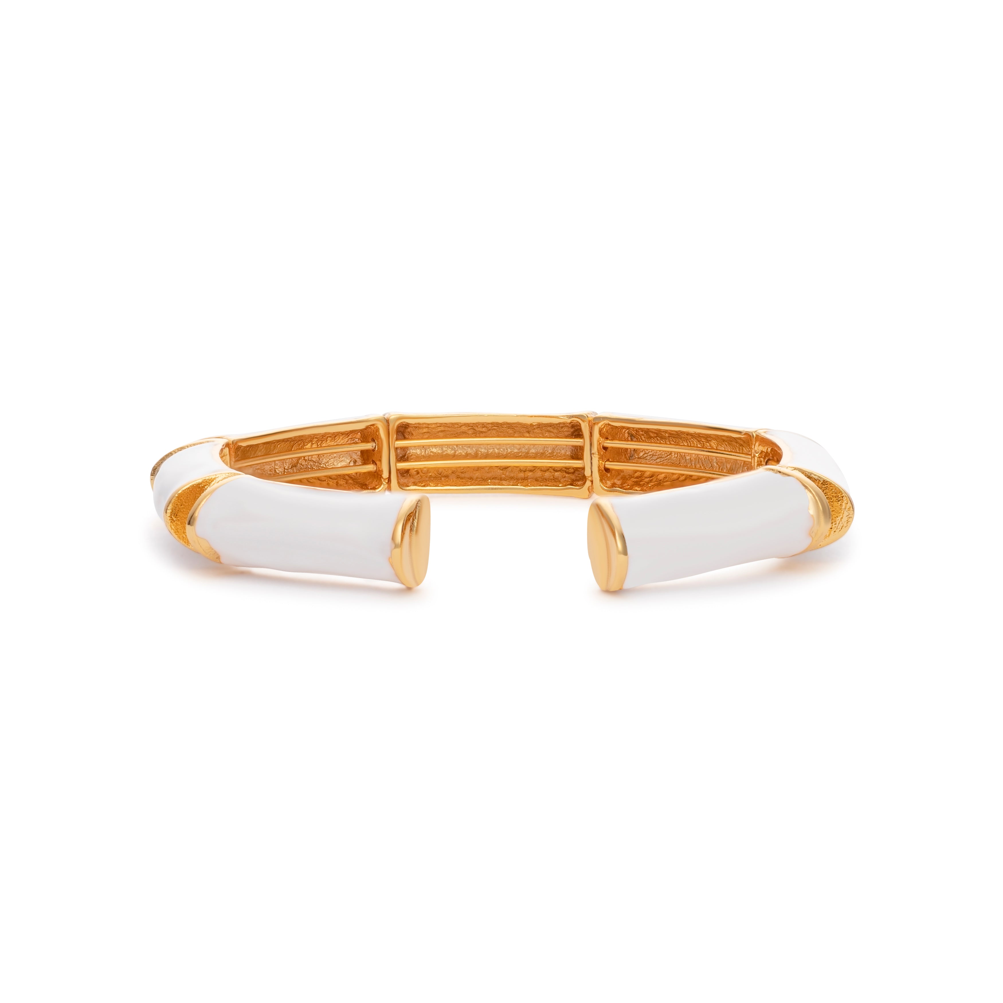 Bamboo Cuff, Gold & Gold and White