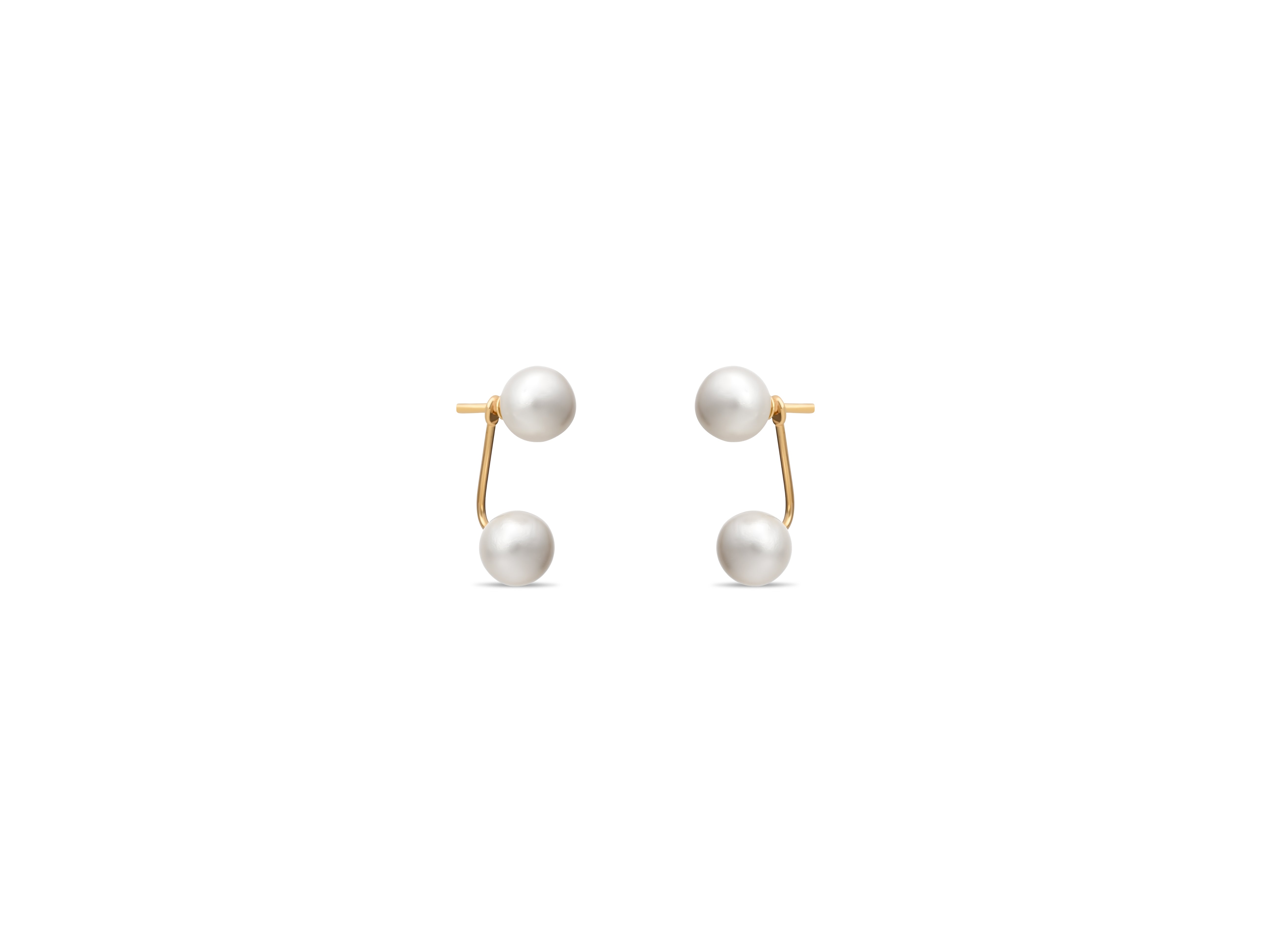 Double Pearl Drop Earring