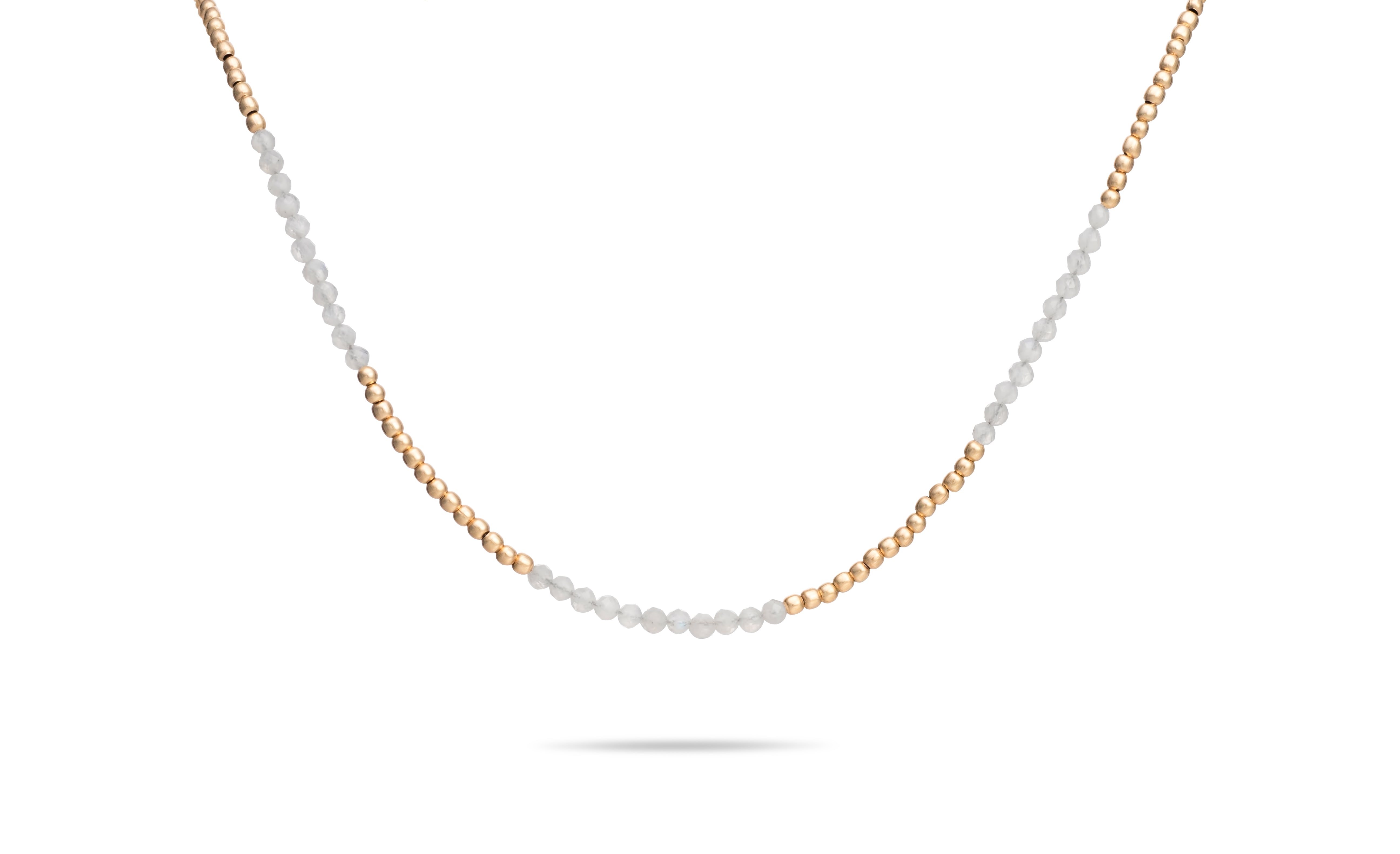 Mini Gold Bead and Labradorite Necklace