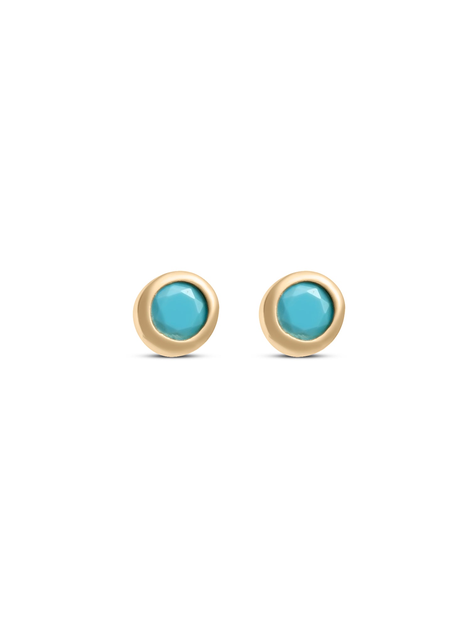 Turquoise Yellow Gold Studs