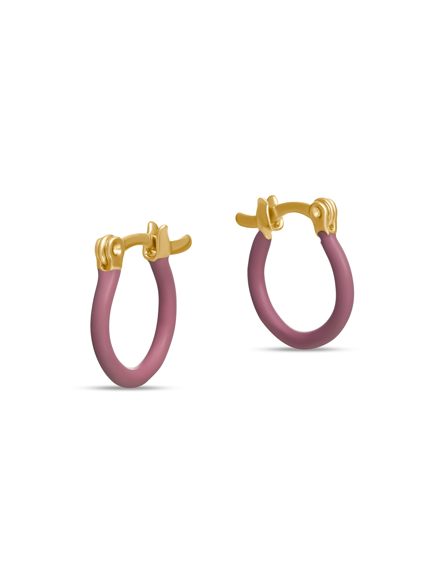 Bia Enamel Hoop Earrings, Light Pink