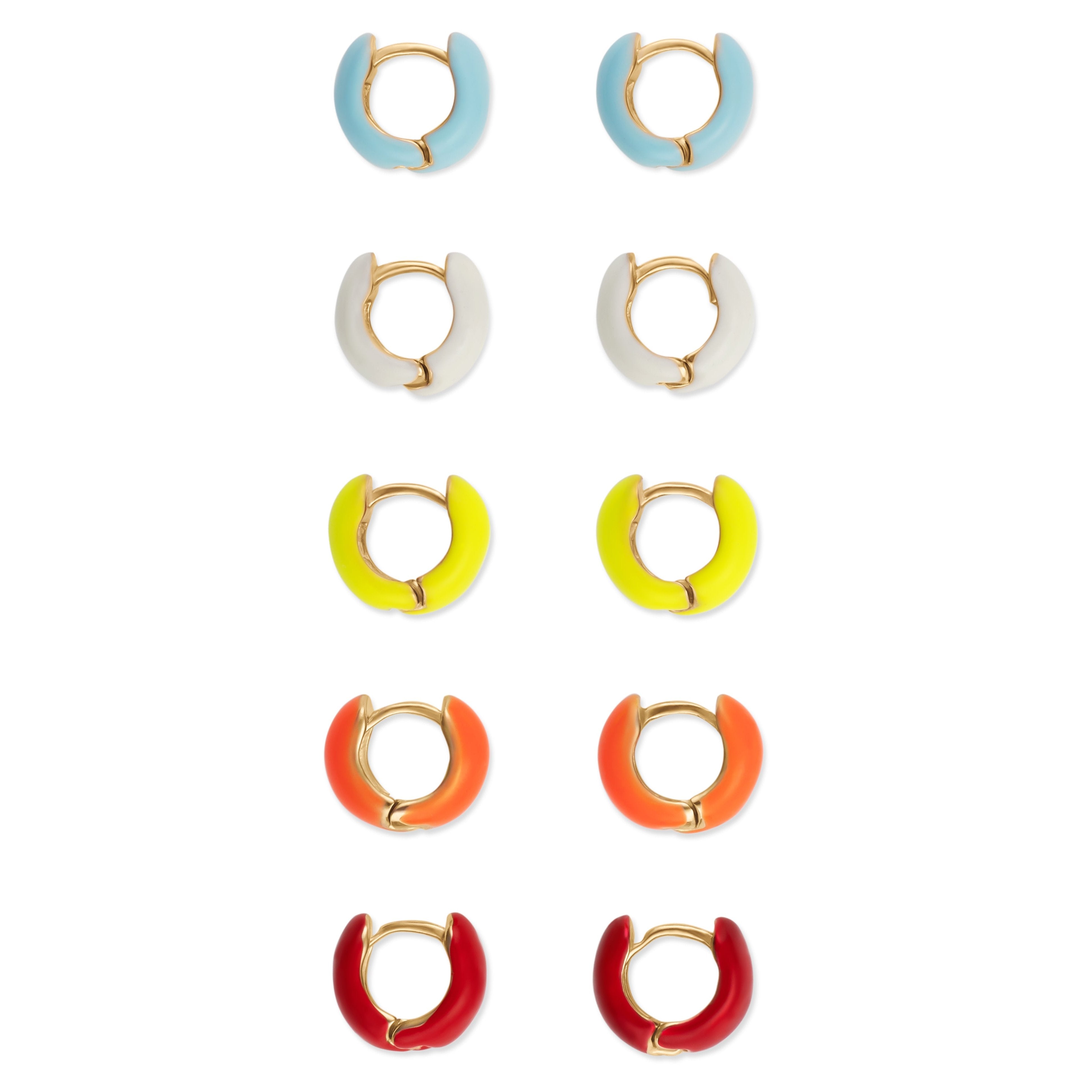 Mini Colorblock Hoop Earrings