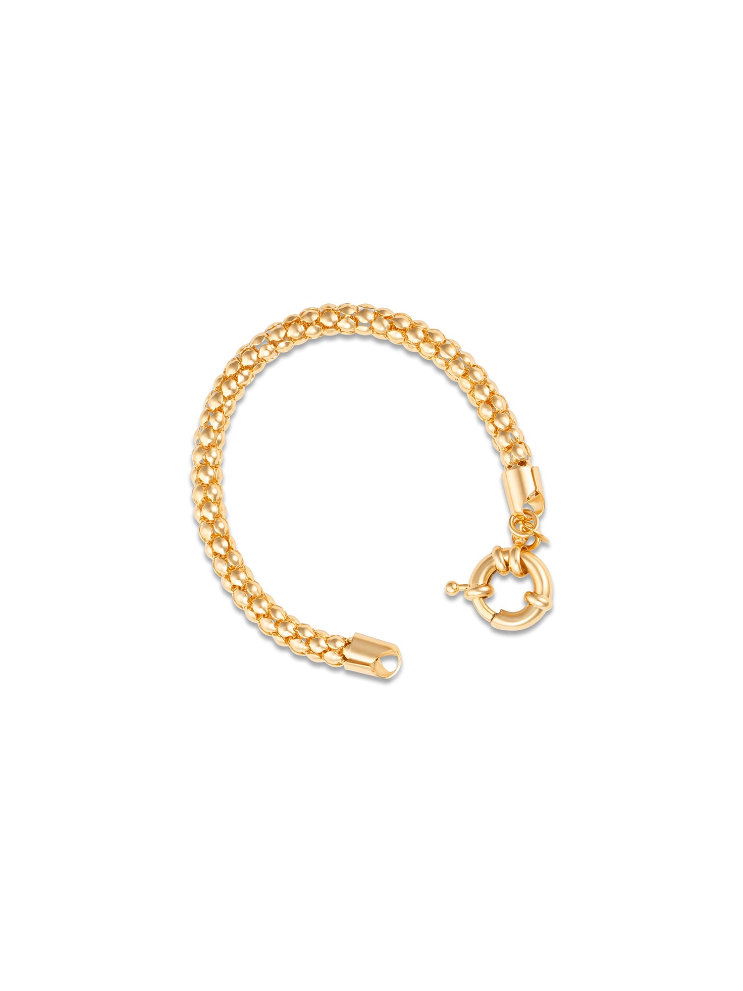 18K Gold Filled 6mm Popcorn Chain Bracelet