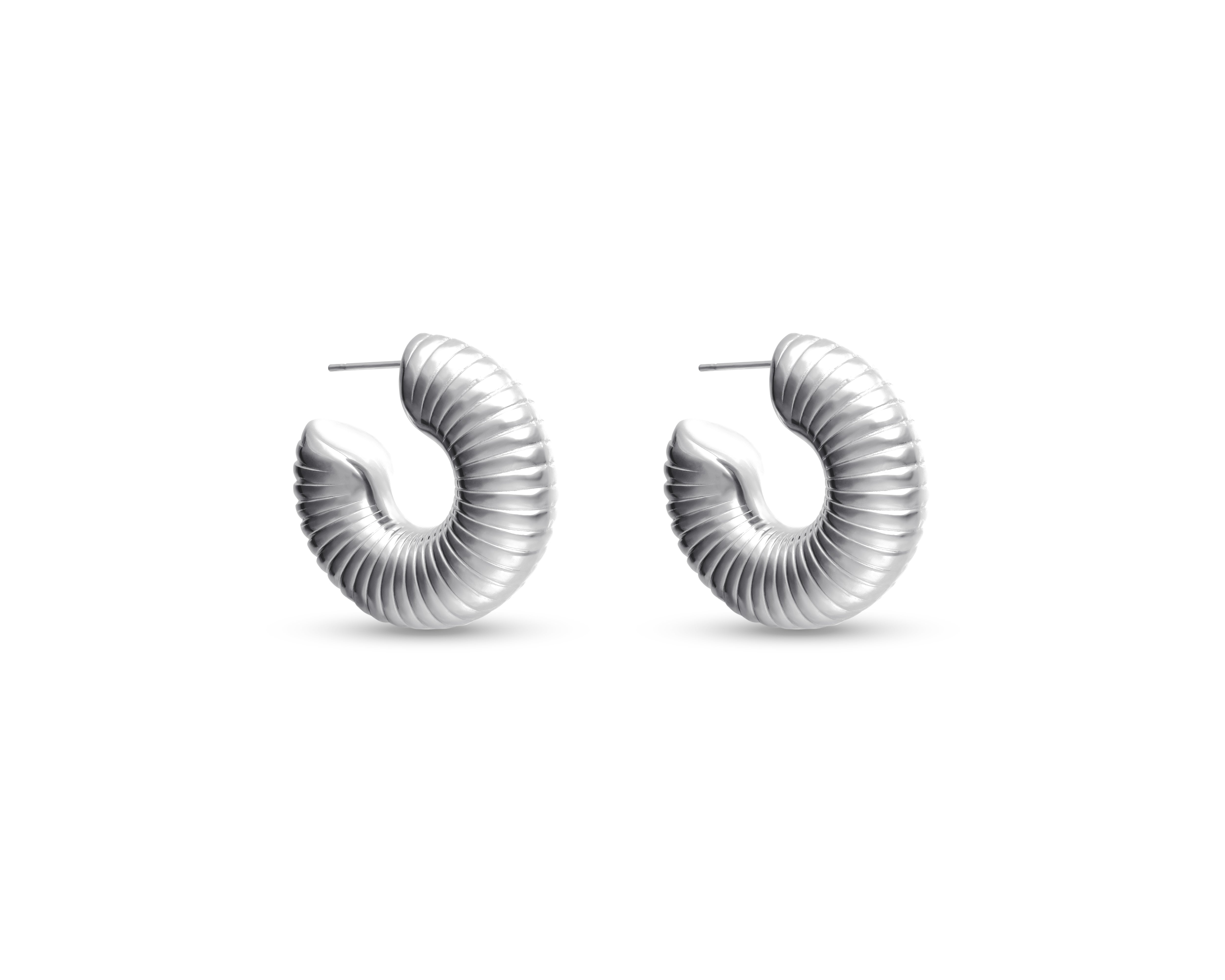 Cora Textured Hoop Earrings, 30MM