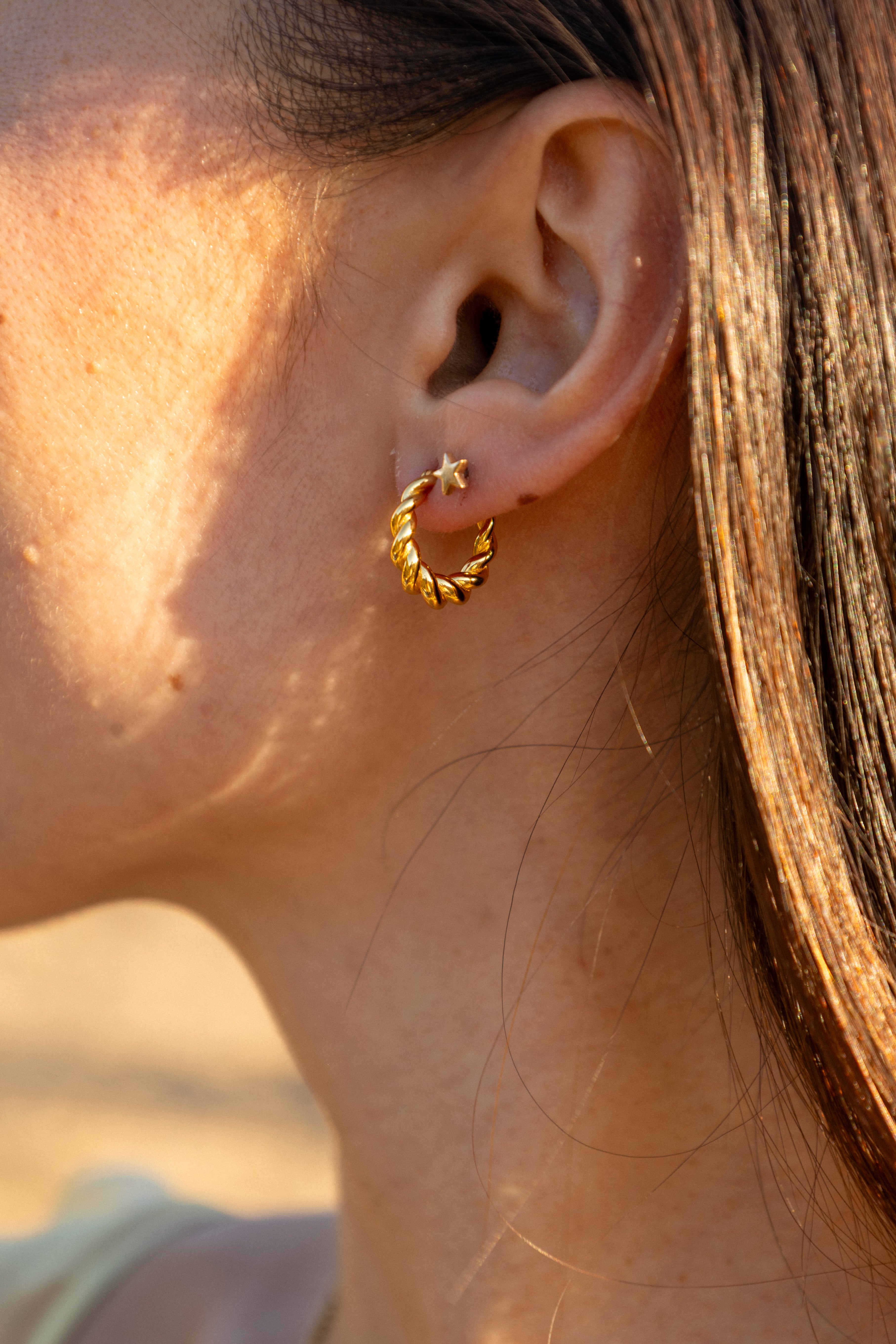 Croissant Twisted Hoop Earrings